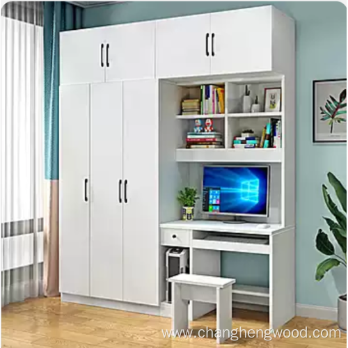 Computer Desk with bookshelf and wardrobe Combination